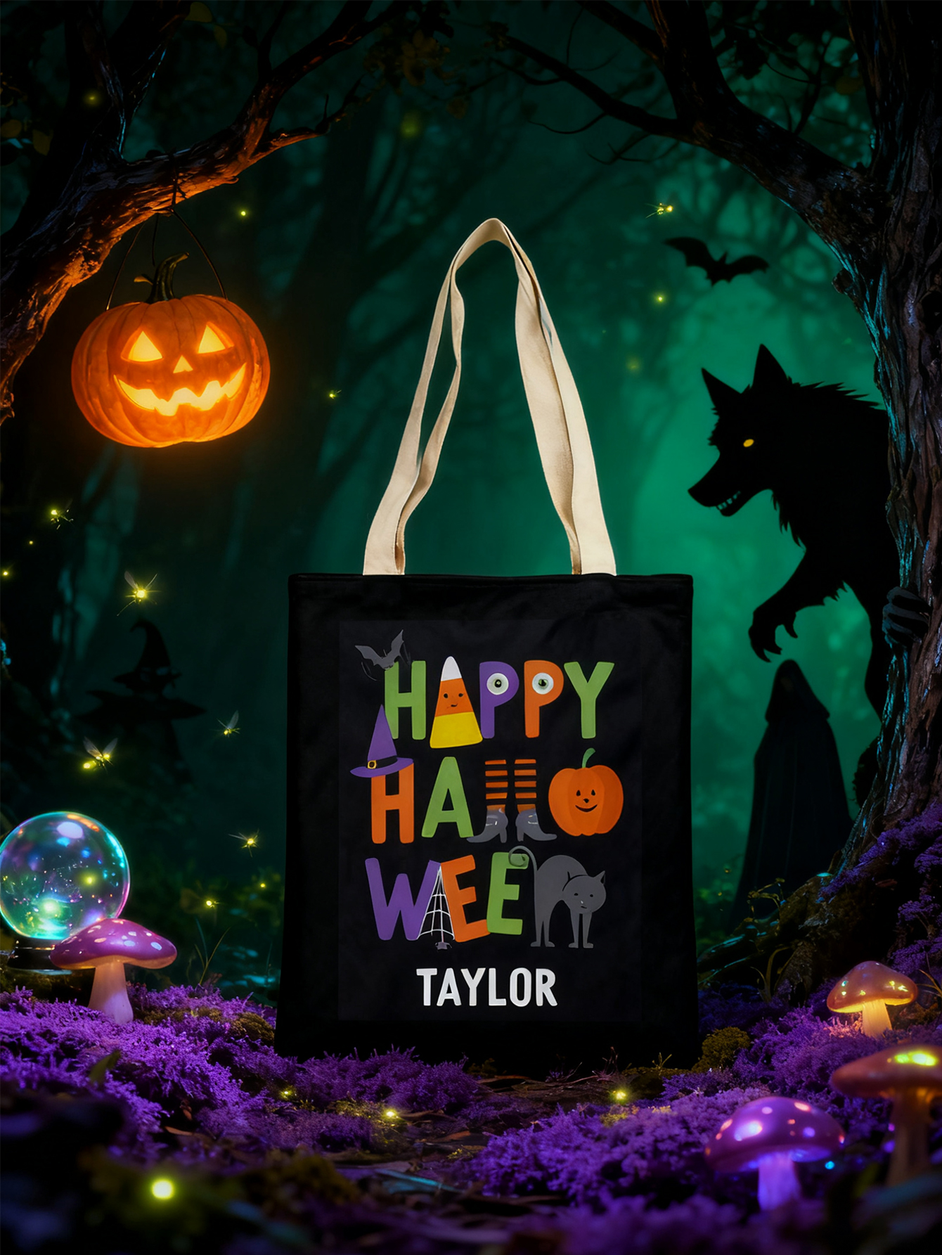 Personalized Halloween-Themed Candy Bags